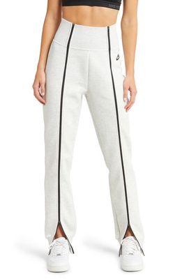 Nike Sportswear Tech Fleece High Waist Slim Zip Pants in Light Grey/Heather/Black