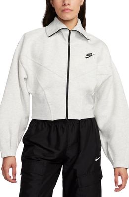 Nike Sportswear Tech Fleece Loose Full Zip Track Jacket in Light Grey/Htr/Black
