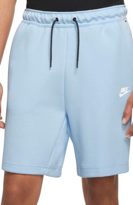 Nike Sportswear Tech Fleece Shorts in Celestine Blue/White