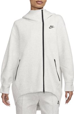 Nike Sportswear Tech Fleece Zip Hoodie in Light Grey/Heather/Black
