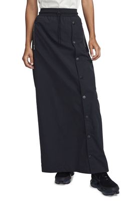 Nike Sportswear Tech Pack Repel High Waist Maxi Skirt in Black/Anthracite/Anthracite