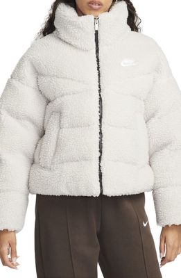 Nike Sportswear Therma-FIT City Series High Pile Fleece Jacket in Light Bone/Black/White