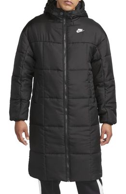 Nike Sportswear Therma-FIT Classic Puffer Parka in Black/White