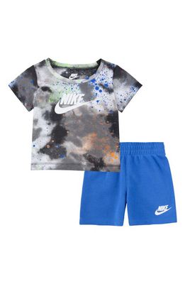 Nike Sportswear Tie Dye T-Shirt & Shorts Set in Photo Blue
