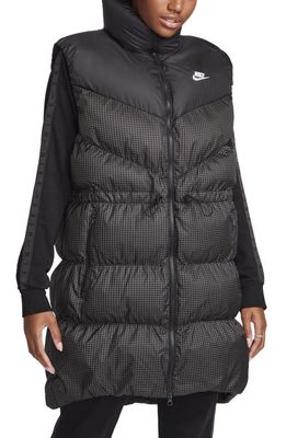 Nike Sportswear Windpuffer Therma-FIT Long Puffer Vest in Black/White