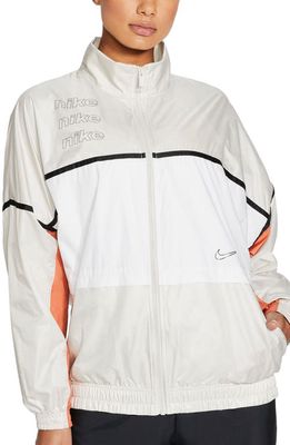 Nike Sportswear Woven Jacket in Light Bone/White/Orange