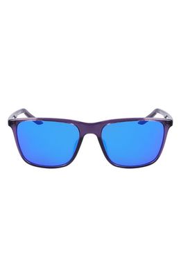 Nike State 55mm Mirrored Square Sunglasses in Canyon Purple/Violet Mirror