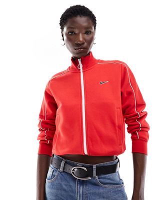 Nike Streetwear track fleece jacket in university red