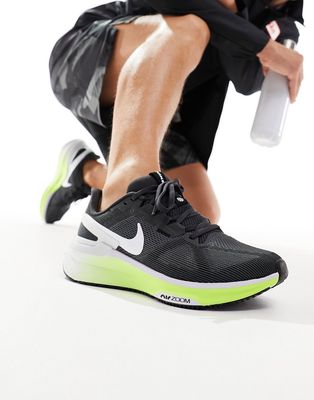 Nike Structure 25 sneakers in black and volt green