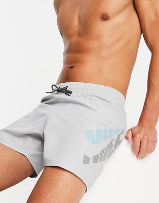 Nike Swimming 5 inch volley shorts in gray-Grey
