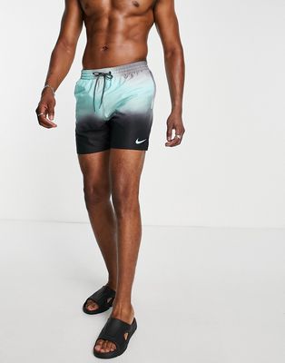 Nike Swimming Explore 5 inch tie dye swim shorts in gray-Blue