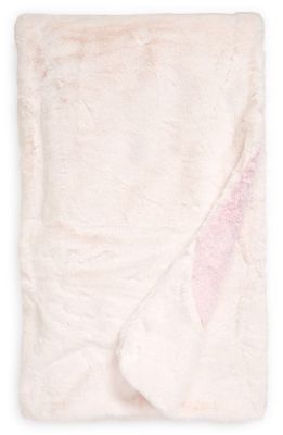 Nike Swoosh Faux Fur Throw Blanket in Light Soft Pink/Pink Foam