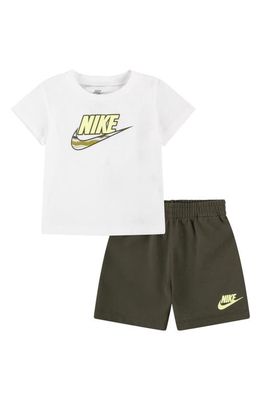 Nike Swoosh Graphic T-Shirt & Shorts Set in Cargo Khaki
