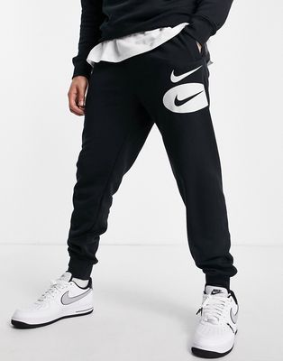 Nike Swoosh League HBR logo cuffed fleece sweatpants in black