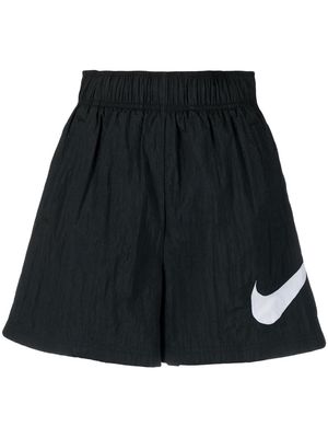 Nike Swoosh-print high-waist shorts - Black