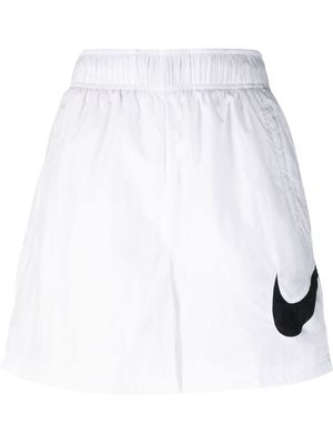Nike Swoosh-print high-waist shorts - White