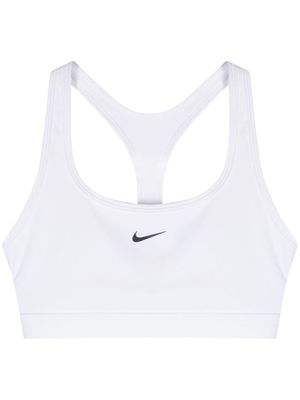 Nike Swoosh-print sports bra - White
