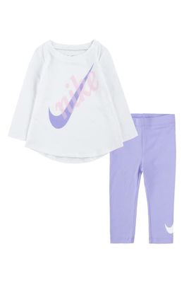 Nike Swoosh Top & Leggings Set in Purple Pulse