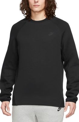Nike Tech Fleece Crewneck Sweatshirt in Black/Black