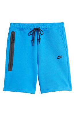 Nike Tech Fleece Sweat Shorts in Photo Blue/Black