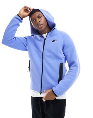 Nike Tech Fleece zip up hoodie in blue