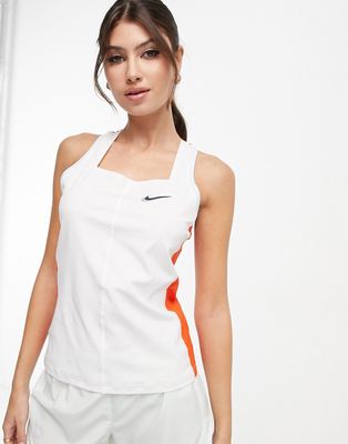 Nike Tennis Dri-FIT Slam tank in white and red