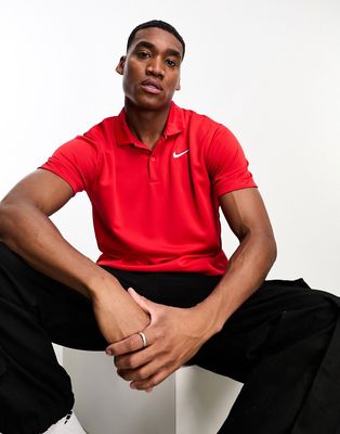 Nike Tennis Dri-FIT Solid polo top in red