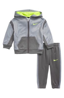 Nike Therma Dri-FIT Speckle Colorblock Hoodie & Sweatpants Set in Platinum