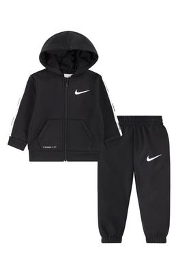 Nike Therma-FIT Fleece Zip Hoodie & Sweatpants Set in Black/White