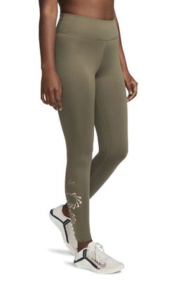 Nike Therma-FIT One Graphic Training Leggings in Medium Olive/Black