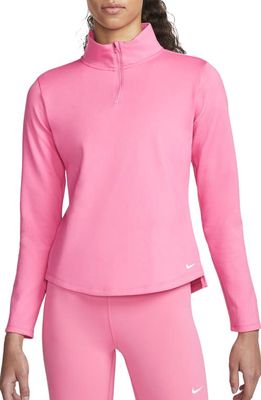 Nike Therma-FIT One Long Sleeve Half Zip Pullover in Pinksicle/White
