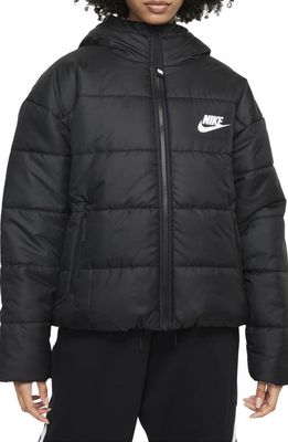 Nike Therma-FIT Repel Puffer Coat in Black/Black/White