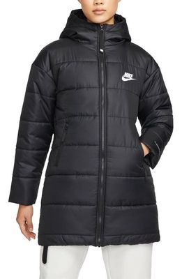 Nike Therma-FIT Repel Quilted Parka in Black/Black/White
