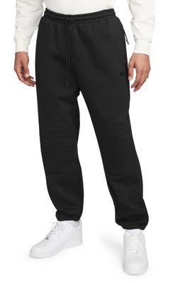 Nike Therma-FIT Tech Pack Water Repellent Fleece Sweatpants in Black/Black