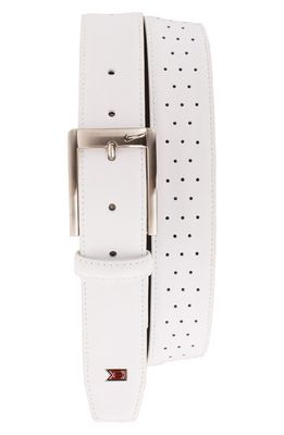 Nike 'Tiger Woods' Mesh Leather Belt in White