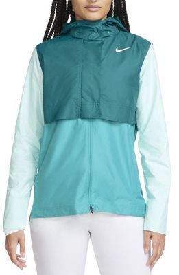 Nike Tour Water Repellent Hooded Golf Jacket in Geode Teal/Teal Nebula