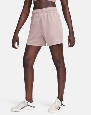 Nike Training 5 inch shorts in smokey mauve-Neutral