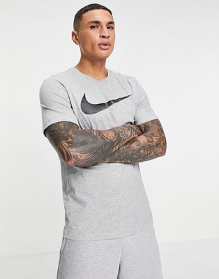 Nike Training Dri-FIT 2yr Swoosh logo t-shirt in light gray