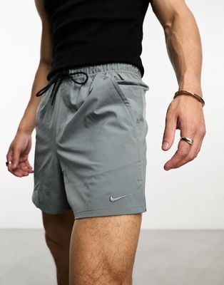 Nike Training Dri-FIT 5inch shorts in gray
