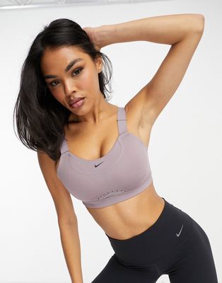 Nike Training Dri-FIT Alpha bra in gray-Pink