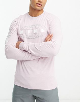 Nike Training Dri-FIT Club long sleeve T-shirt in pink-Purple