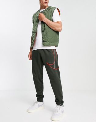 Nike Training Dri-FIT graphic logo sweatpants in gray - GRAY