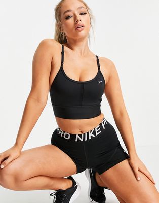 Nike Training Dri-FIT Indy longline light-support bra in black