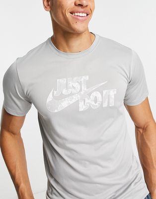 Nike Training Dri-FIT Legend graphic T-shirt in gray