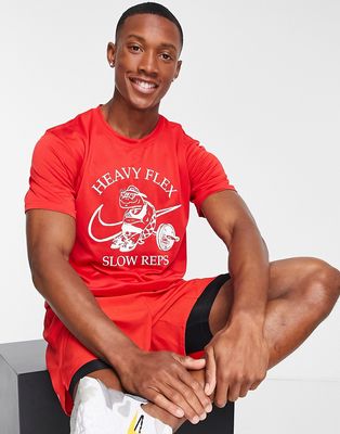 Nike Training Dri-FIT Legend humour graphic T-shirt in red