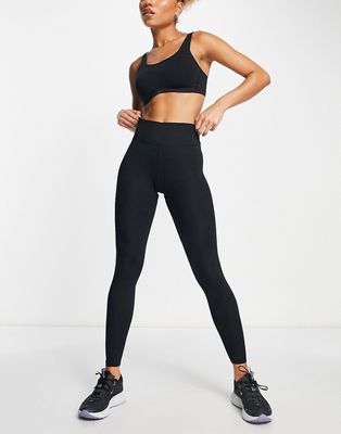 Nike Training Dri-FIT One Luxe 7/8 ribbed leggings in black