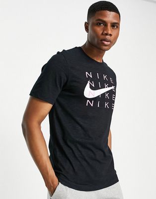Nike Training Dri-FIT repeat logo slub t-shirt in black