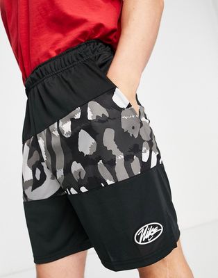 Nike Training Dri-FIT Sport Clash panelled print shorts in black