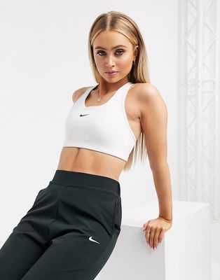Nike Training Dri-FIT Swoosh medium-support padded bra in white