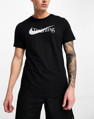 Nike Training Dri-Fit swoosh t-shirt in black